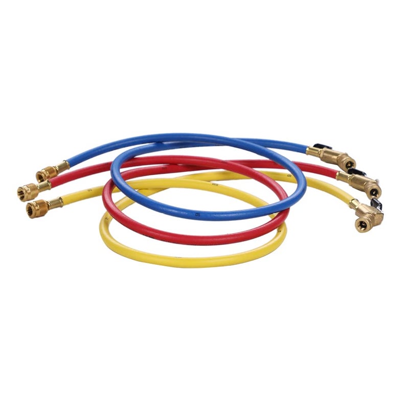 Hilmor 1935924 60" Hose with Ball Valve End, Rated for 800 PSI, Compatible with High-Pressure Refrigerants, HVAC Equipment (Pack of 3) - Image 1